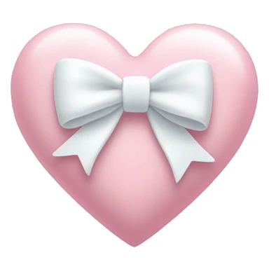 Pastel pink heart with white bow sticker