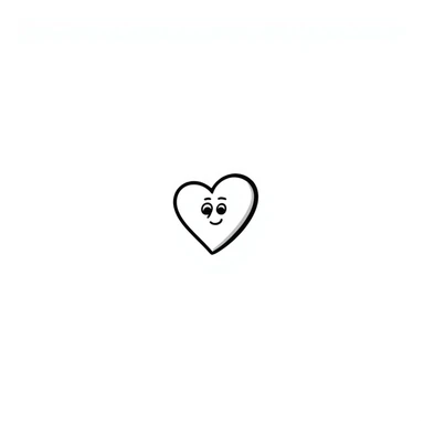 cute hand-drawn heart with simple face sticker