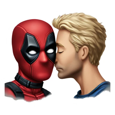 Deadpool kissing Homelander sticker