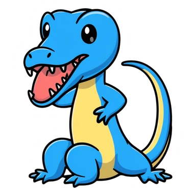 blue tongue lizard, cartoonish sticker style sticker