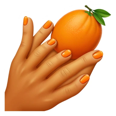 fingers in orange sticker