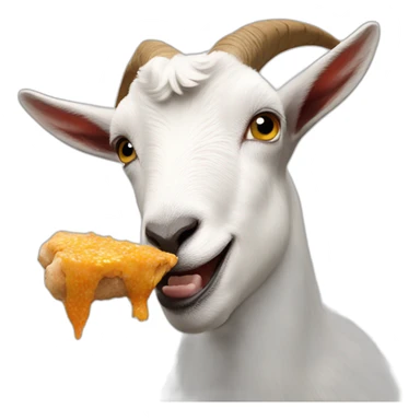 goat eating chicken sticker