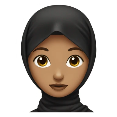 a tan girl with a black hijab and brwon eyes sticker