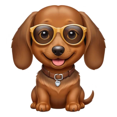 brown dachshund wearing sunglasses sticker