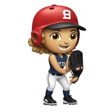 Softball player sticker
