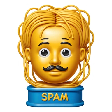 Jeff Koons style spam spaghetti art bust sculpture  sticker