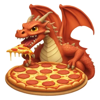 Dragon eat pizza  sticker