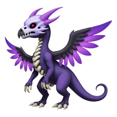 Nebulae Salandit-Cubone-Duskull-Noibat-Fakémon-hybrid-creature (full body)  sticker