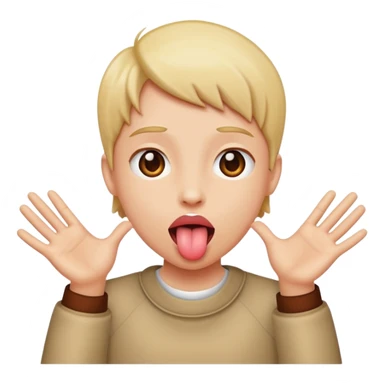 TOUNGE out with hands opening to the side sticker