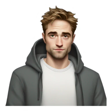 robert-pattinson cartoon wearing hoody sticker
