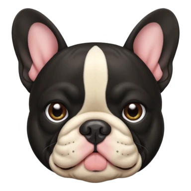 All black on black frenchie dog head only sticker