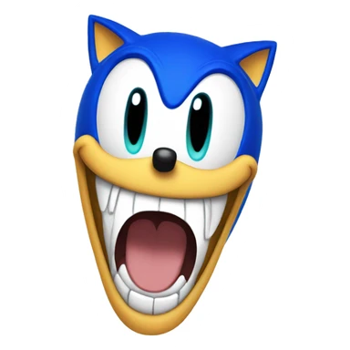 sonic covering mouth smiling sticker