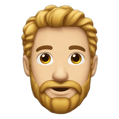 Hombre piel blanca cabello largo cafe con barba y cadena con dije de caballo grande en el cuello sticker