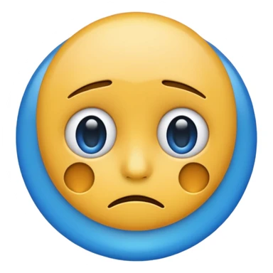Sad emoji but blue sticker