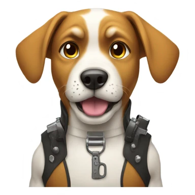 Dog with gun anime sticker