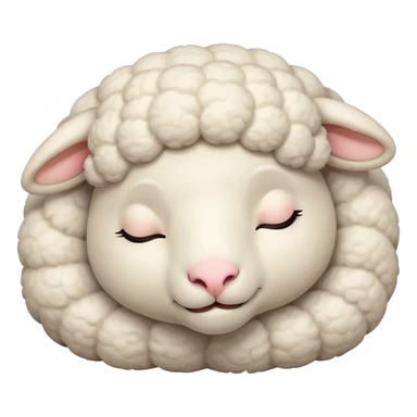 Meme-Worthy Cute Sleeping Sheep Portrait Emoji, Head resting peacefully with a contented smile, showcasing a robust build and a luxuriously soft white fleece, eyes shut in a serene, restful nap, Simplified yet hilariously adorable features, highly detailed, glowing with a soft, drowsy light, high shine, relaxed and utterly lovable, stylized with an air of playful laziness, bright and heartwarming, soft glowing outline, capturing the essence of a comically sleepy sheep, so meme-worthy it feels like it could instantly become the next viral sensation of adorable slumber! sticker