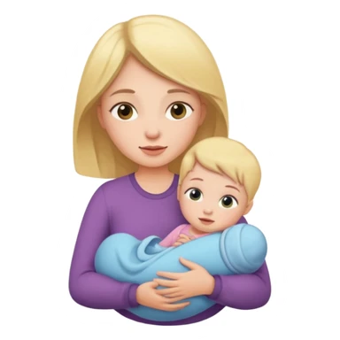 One girl with a baby sticker