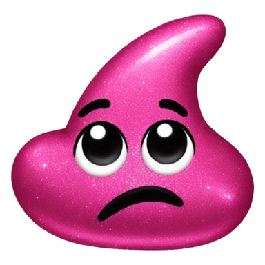 A pink poop glitter sticker