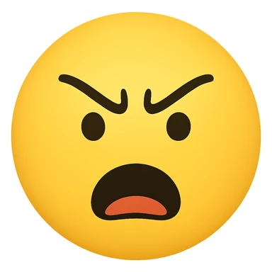 Make the emoji have basic, classic emoji eyes as simple black dots, keep the eye twitching in rage, preserve the yellow head and transparent background. The style should resemble classic yellow emoji style with simple black dot eyes and expressive rage twitching. sticker