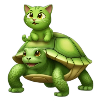 Cat love turtle  sticker