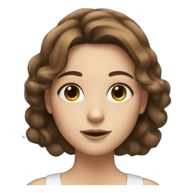 stars around girl with brown hair and white skin and black eyes sticker