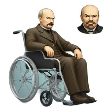 lenin in wheelchair sticker