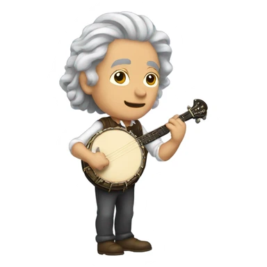 standing baroque banjo gray hair sticker
