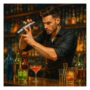 bartender mixing drinks sticker