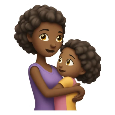 Mother hugging her daughter sticker