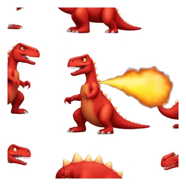 red dinosaur blowing fire sticker