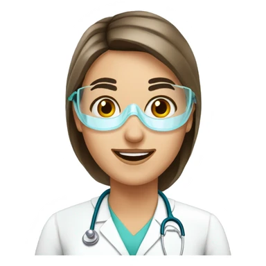 european doctor-woman-happy with mask sticker