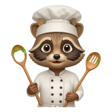 chef brown raccoon sticker