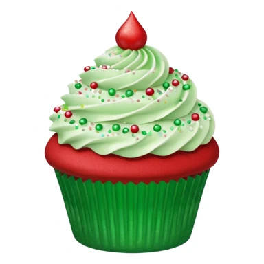 glitter red and green cupcake sticker