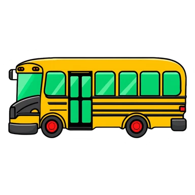 green school bus facing right sticker