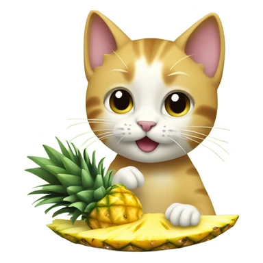 Cat eating pineapple sticker