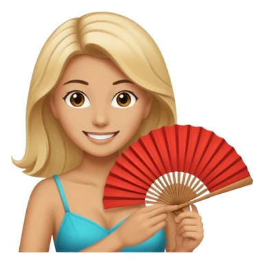 mulher se abanando com leque sticker