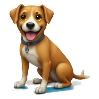 Dog on a surf board sticker