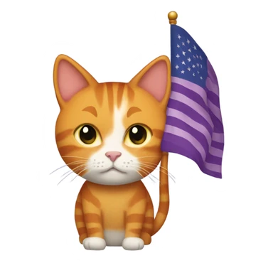 Ginger cat with nonbinary flag sticker