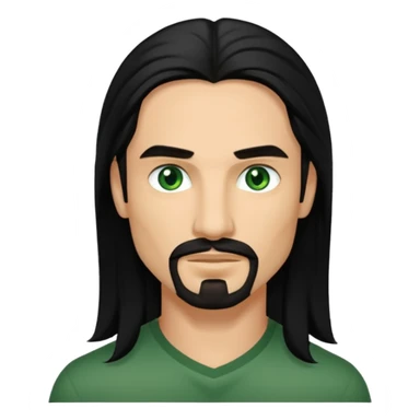 Kevin Richardson with black long hair, green eyes sticker