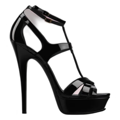 YSL TRIBUTE heels SANDAL black PATENT LEATHER sticker