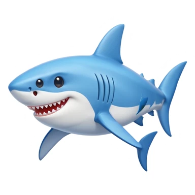 cartoon shark with blue shoes sticker