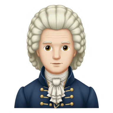 18th century colonial powdered wig sticker