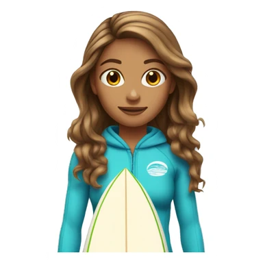 surfer girl brown hair  sticker