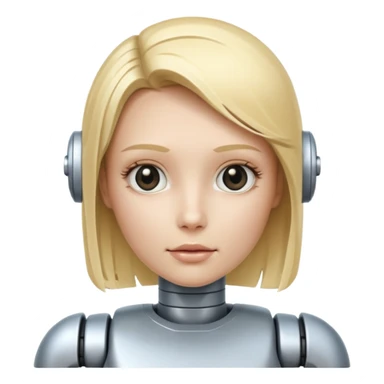 blonde robot sticker