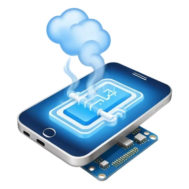 blue smoke coming out of a microchip sticker