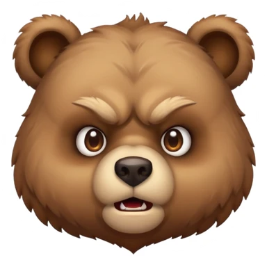 Angry  cute bear head sticker