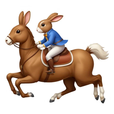 Exciting rabbit galloping on the back of horse sticker