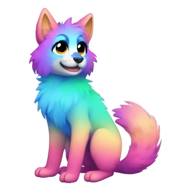 gradient-Sparkle-nebula-fursona anthropomorphic furry full body sticker