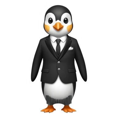 create a brilliant penguin wearing a classic Dior suite sticker