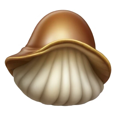 A brown clam wearing a top hat sticker